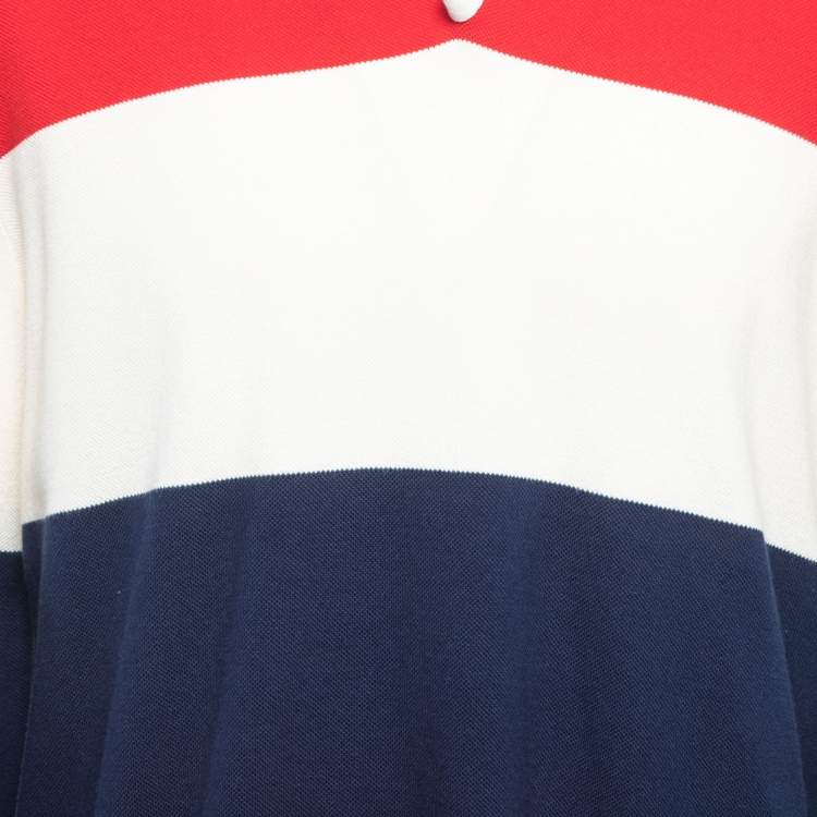 مملوكة مسبقًا Gucci Multicolor Striped Cotton Knit Contrast Collar Detail Long Sleeve t-Shirt XL