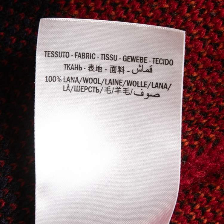 Pre Owned Gucci Red Logo Intarsia Knit Crewneck Sweater XXL