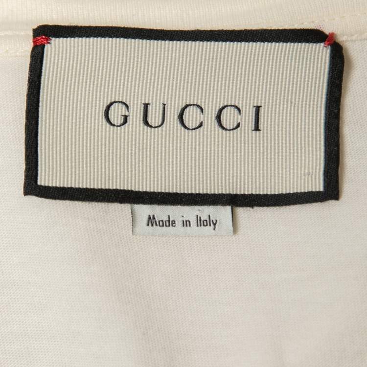 Pre Owned Gucci Cream Logo Cities Print Cotton Crew Neck T-Shirt 3XL