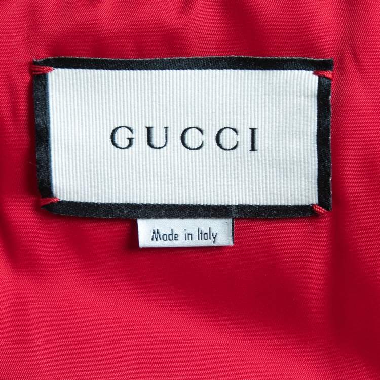 Pre Owned Gucci Black Synthetic Concealed Hooded Puffer Jacket XS