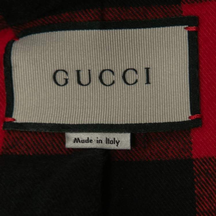 Pre Owned Gucci Blue Embroidered Denim Button Front Jacket M