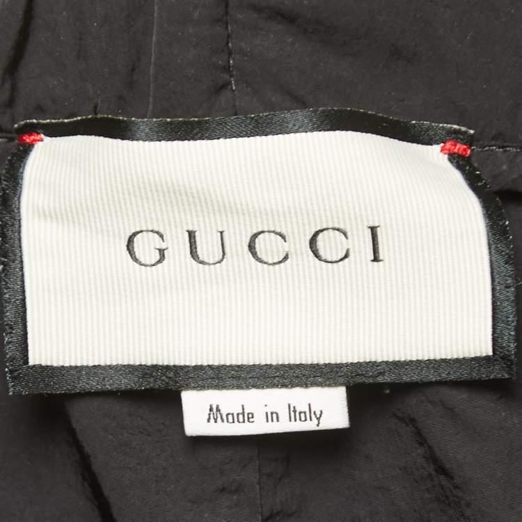 Pre Owned Gucci Black Synthetic Web Intarsia Track Pants S