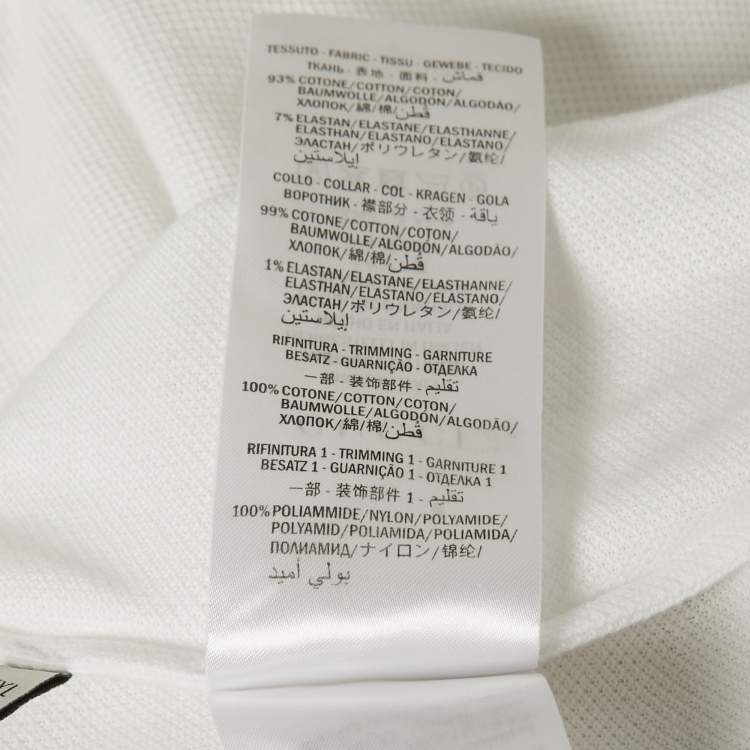 Pre Owned Gucci White Cotton Contrast Trimmed Polo T-Shirt XXL
