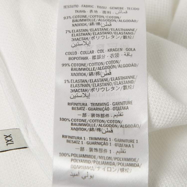 Pre Owned Gucci White Cotton Contrast Trimmed Polo T-Shirt XXL