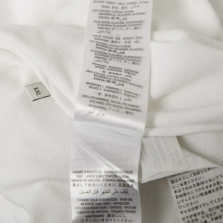 Pre Owned Gucci White Cotton Contrast Trimmed Polo T-Shirt XXL