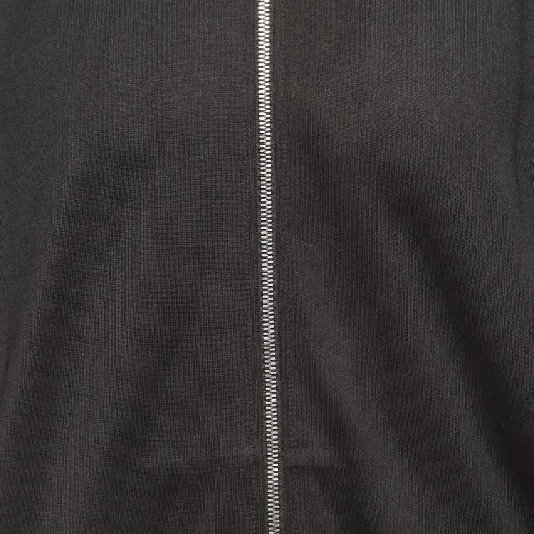 Pre Owned Gucci Black Knit Web Stripe Detail Zip Front Jacket XL