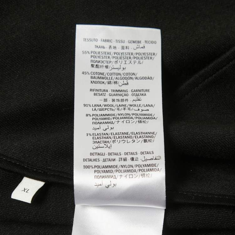 Pre Owned Gucci Black Knit Web Stripe Detail Zip Front Jacket XL
