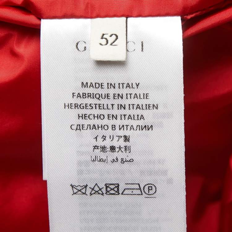 Pre Owned Gucci Black Nylon Patch Detailed Zip Front Jacket XL