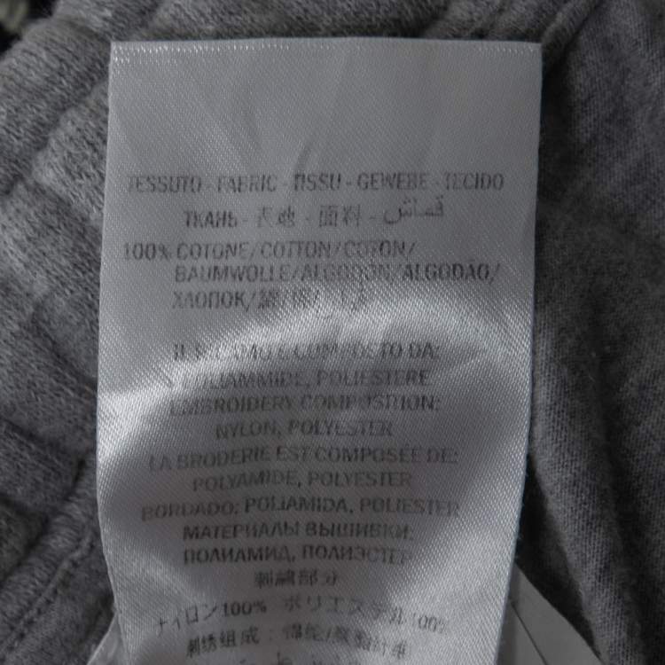 Pre Owned Gucci Grey Cotton Tiger Patch Detailed Drawstring Shorts L