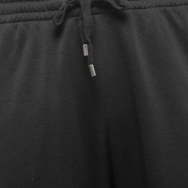 Pre Owned Gucci Black Knit Logo Web Stripe Detail Track Pants L 