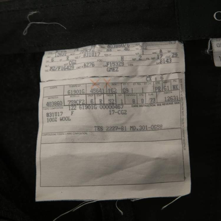 Pre Owned Gucci Grey Wool Trousers XL
