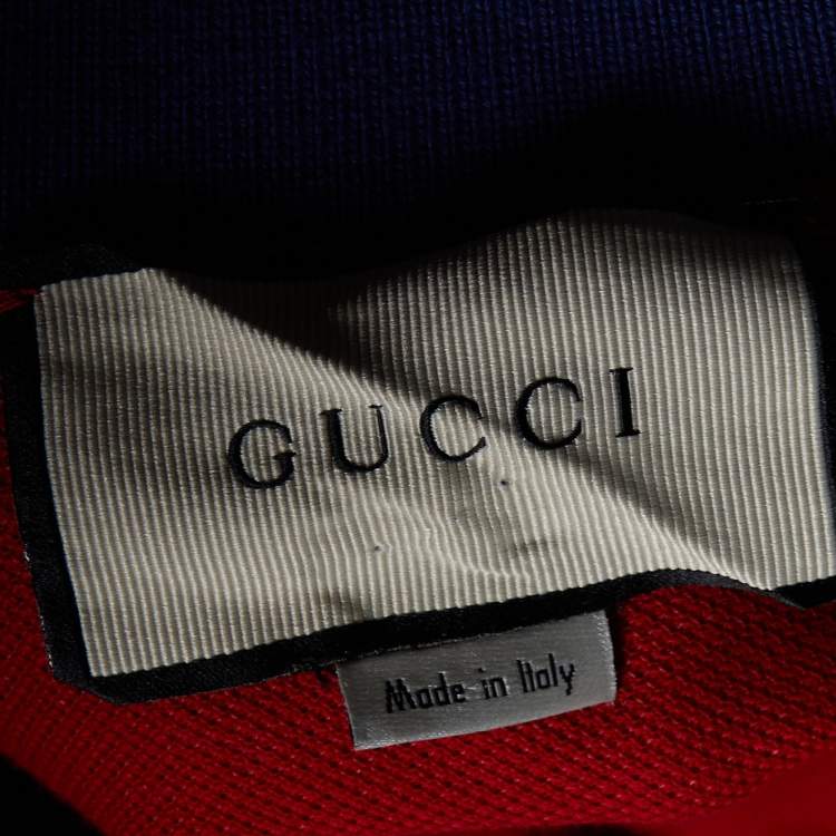 مملوكة مسبقًا Gucci Red Cotton Pique Contrast Detail Polo T-Shirt XL