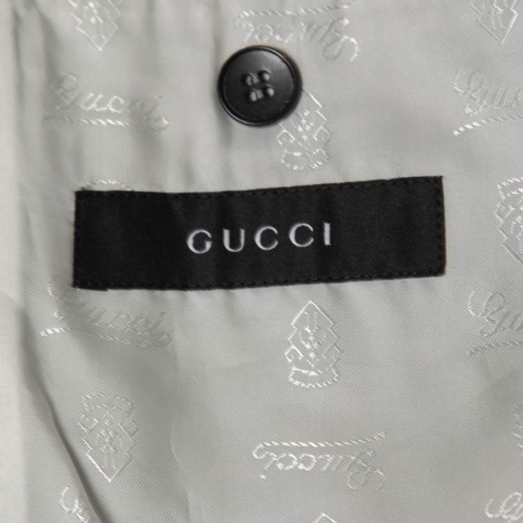 Pre Owned Gucci Navy Blue Striped Cotton Single Breasted Blazer XXL