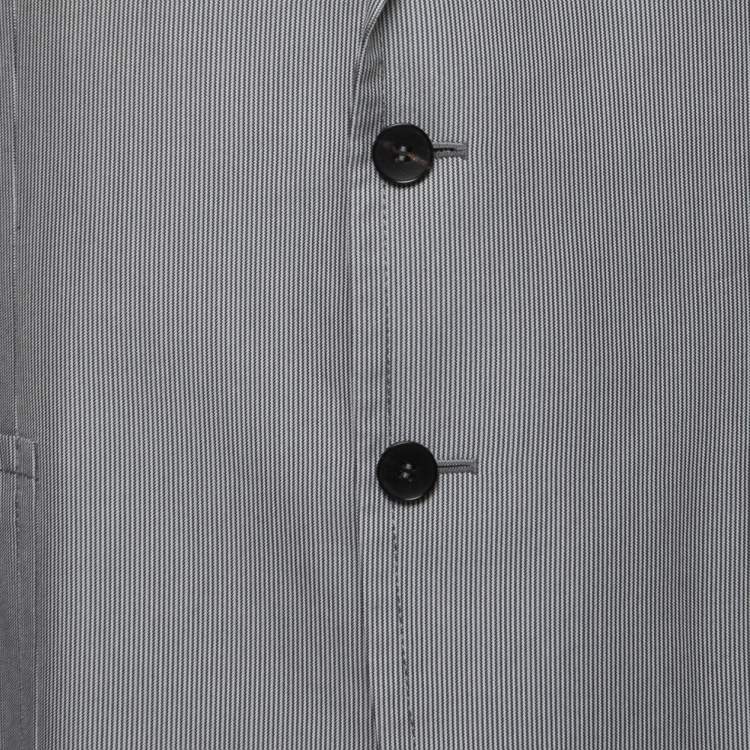 Pre Owned Gucci Navy Blue Striped Cotton Single Breasted Blazer XXL
