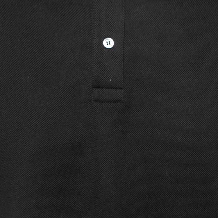 Pre Owned Gucci Black Cotton Embroidered Patch Detail Polo T-Shirt XXL