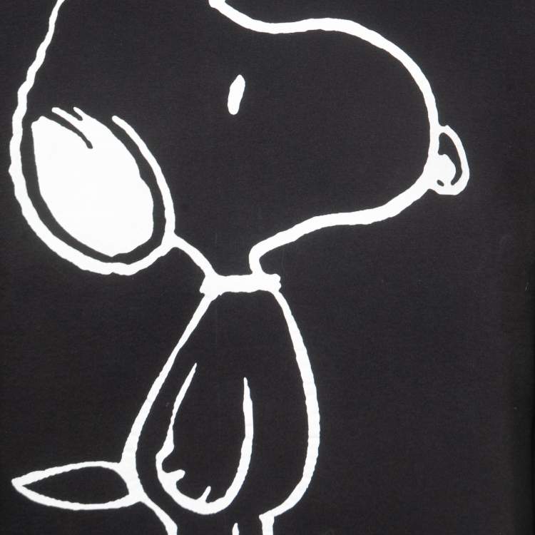 Pre Owned Gucci Black Snoopy Print Cotton Crew Neck Sweatshirt M