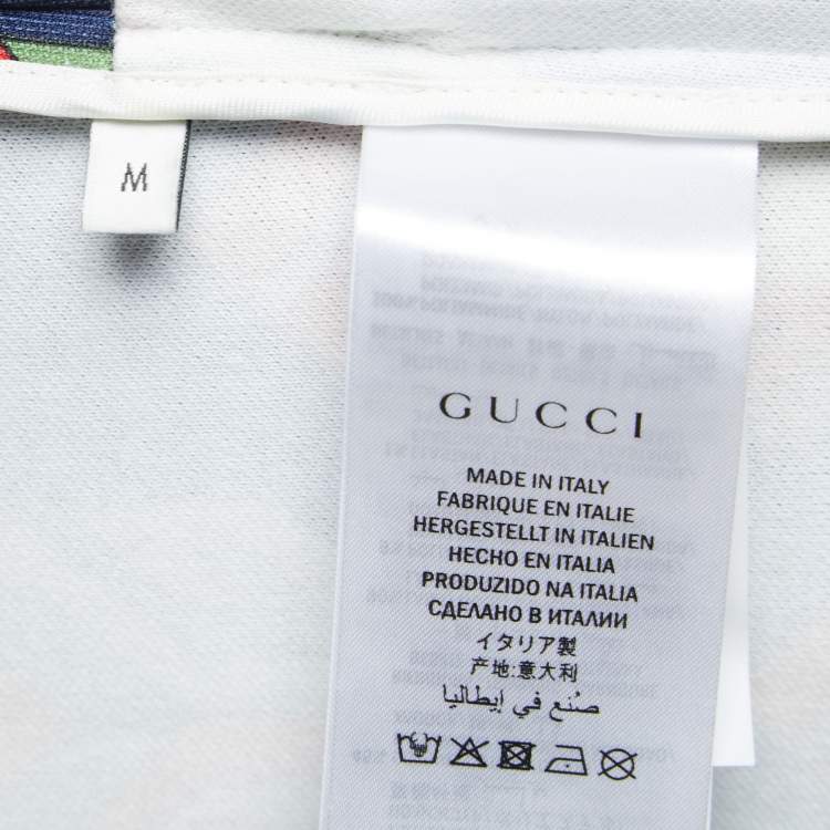 Pre Owned Gucci Multicolor Print Knit Zip Front Sweatshirt M