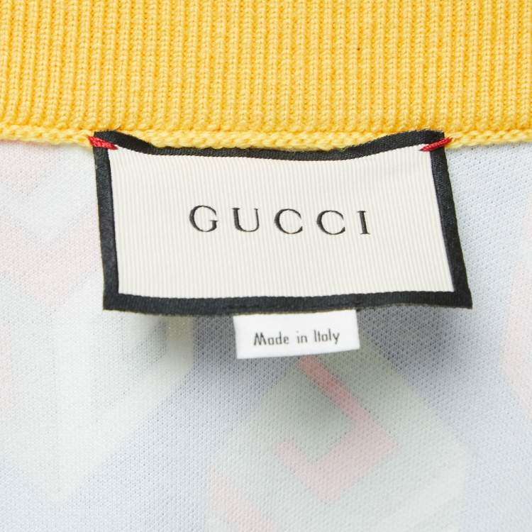Pre Owned Gucci Multicolor Print Knit Zip Front Sweatshirt M