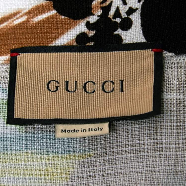 Pre Owned Gucci Multicolor Love Parade Print Viscose Short Sleeve Shirt M