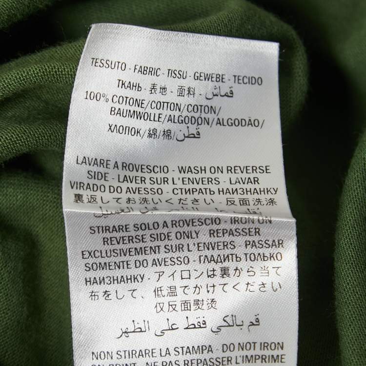 مملوكة مسبقًا Gucci Green Logo Print Cotton Crew Neck Half Sleeve T-Shirt S