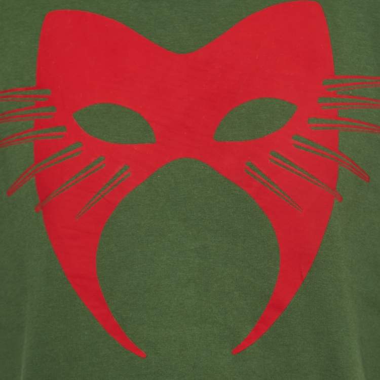 مملوكة مسبقًا Gucci Green Logo Print Cotton Crew Neck Half Sleeve T-Shirt S