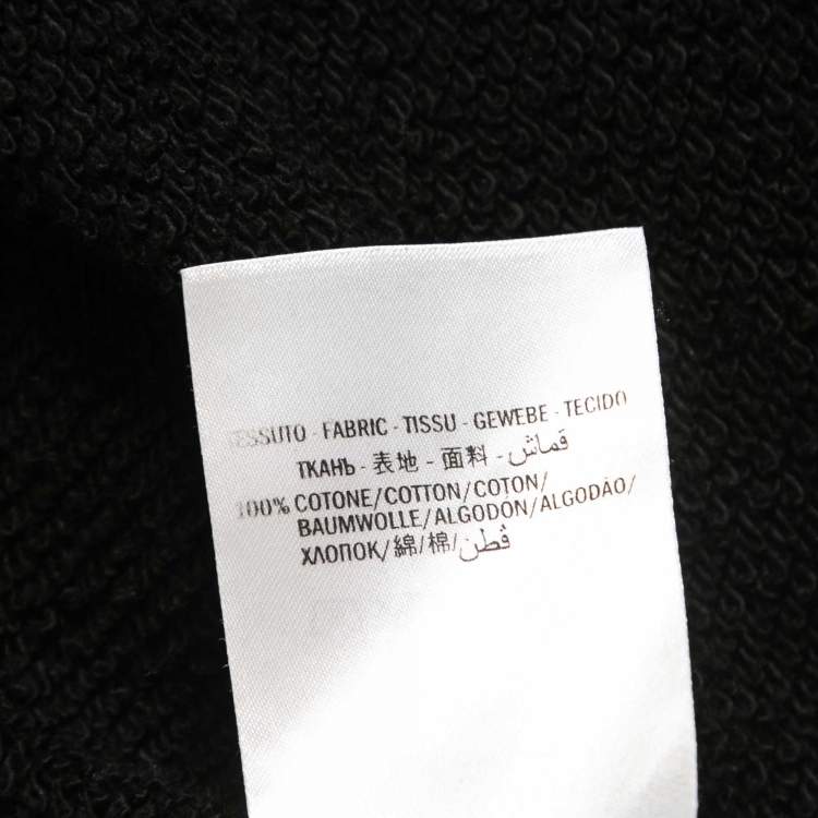 Pre Owned Gucci Black Cotton Logo Print Sweatshirt S