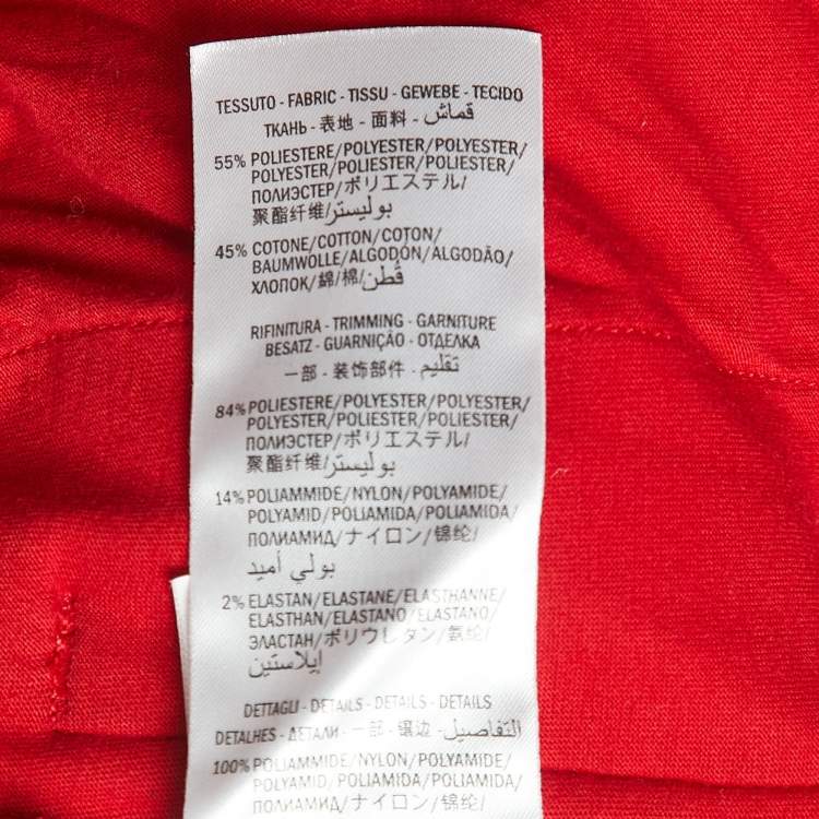 Pre Owned Gucci Red Technical Jersey Contrast GG Tape Detail Track Pants S