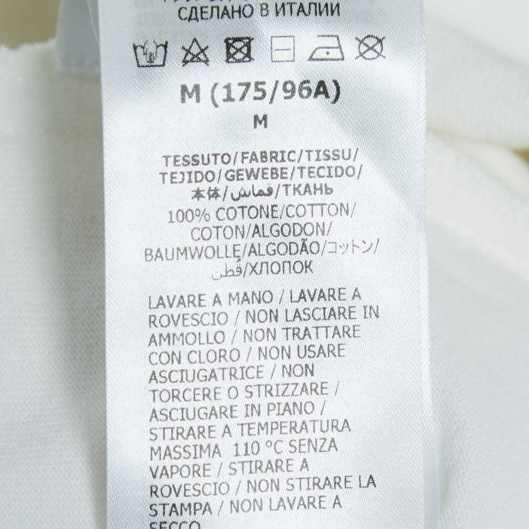 Pre Owned Gucci White Cotton Printed T-Shirt M
