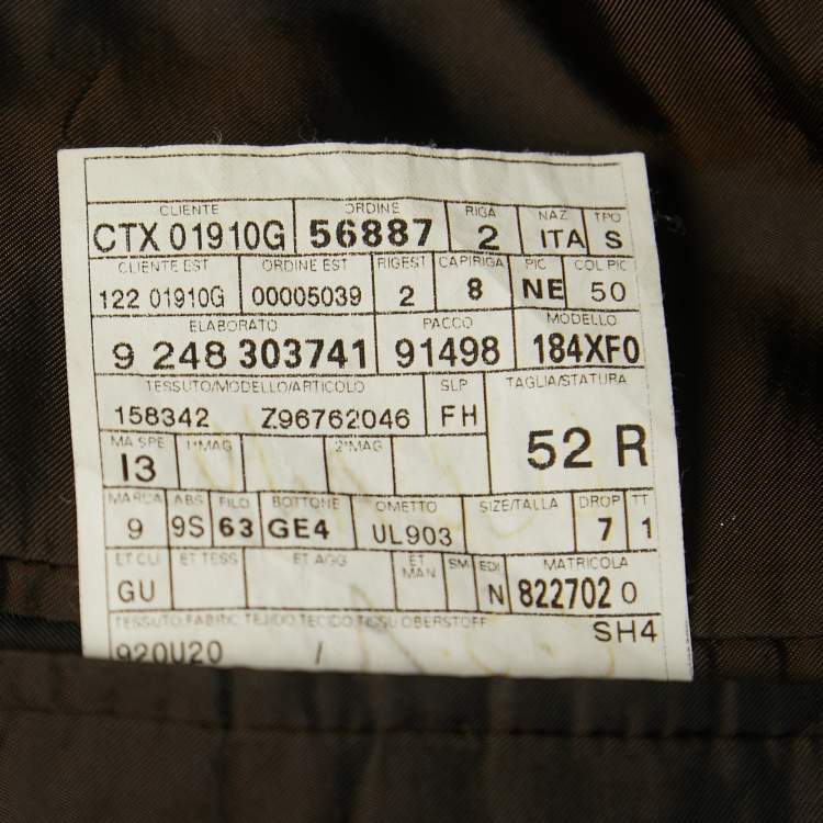 Pre Owned Gucci Brown Wool Single Breasted Blazer XL