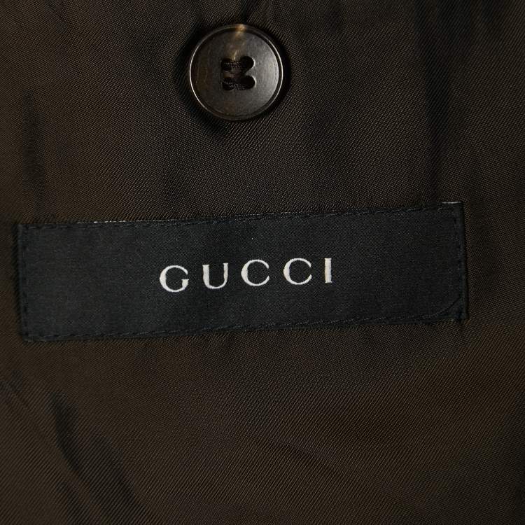Pre Owned Gucci Brown Wool Single Breasted Blazer XL