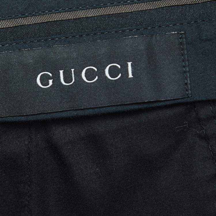 Pre Owned Gucci Black Corduroy Regular Fit Trousers 4XL