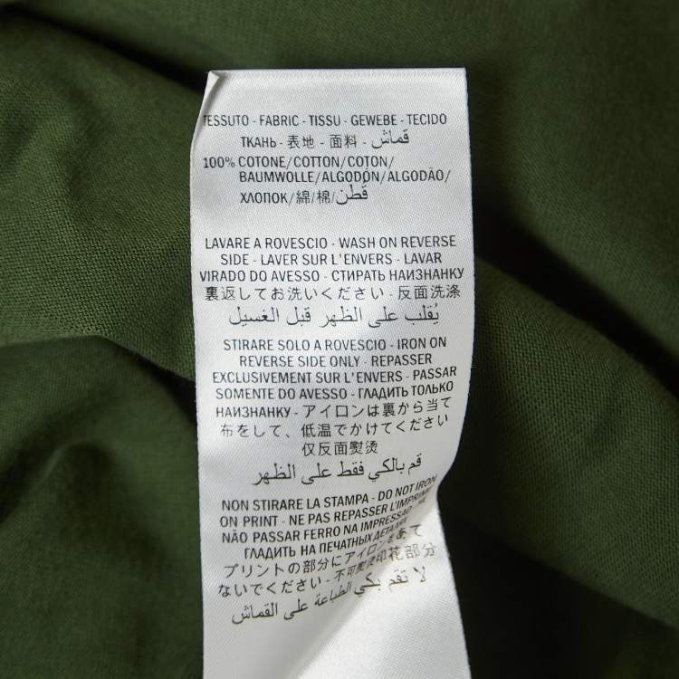 Pre Owned Gucci Green Manifesto Mask Print Cotton Crew Neck T-Shirt XS