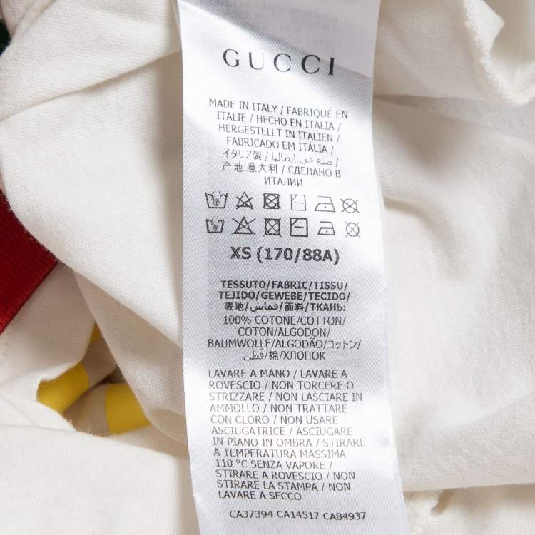 Pre Owned Gucci White Fake Not Print Cotton Crew Neck T-Shirt XS