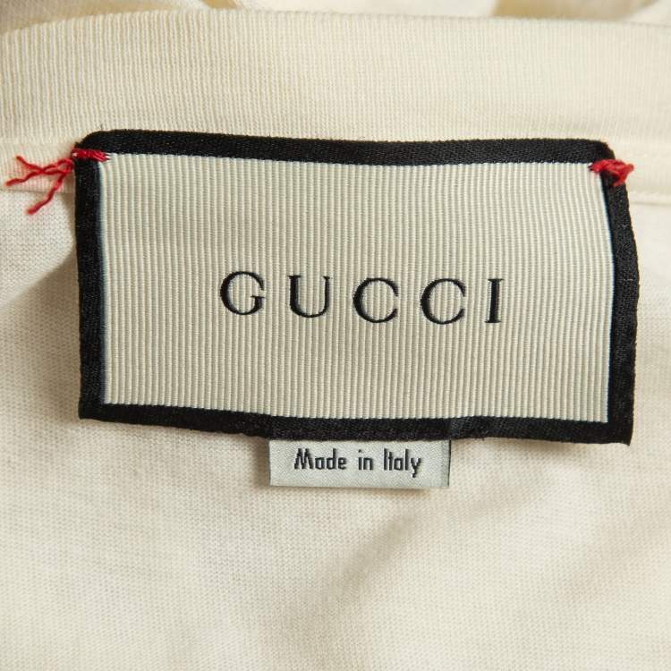 Pre Owned Gucci Cream Interlocking G Print Cotton Oversized T-Shirt M