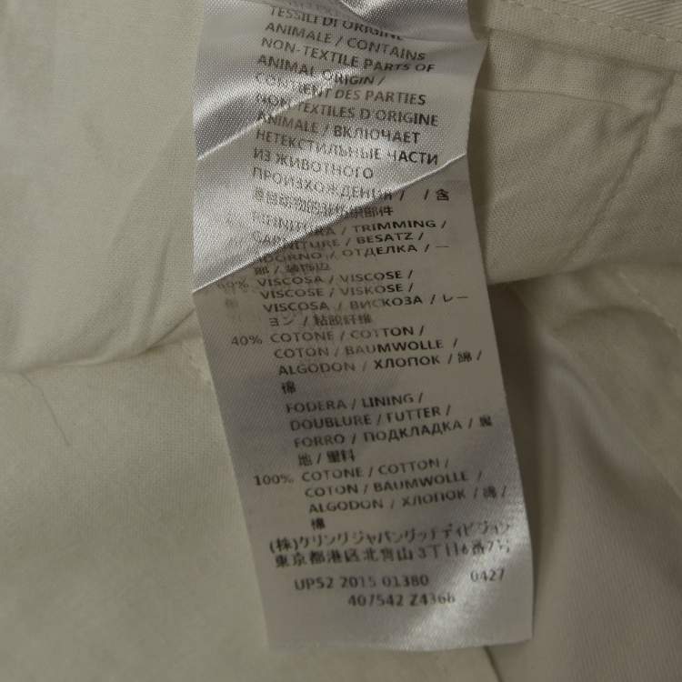 Pre Owned Gucci White Cotton Riding Slim Fit Trousers M