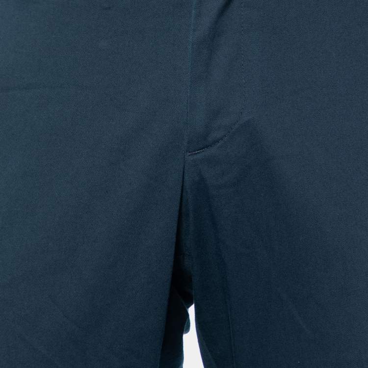 Pre Owned Gucci Midnight Blue Cotton Riding Tapered Trousers M
