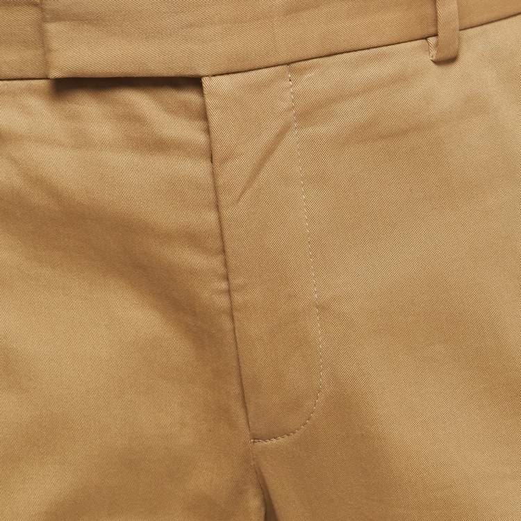Pre Owned Gucci Khaki Cotton Riding Tapered Trousers M