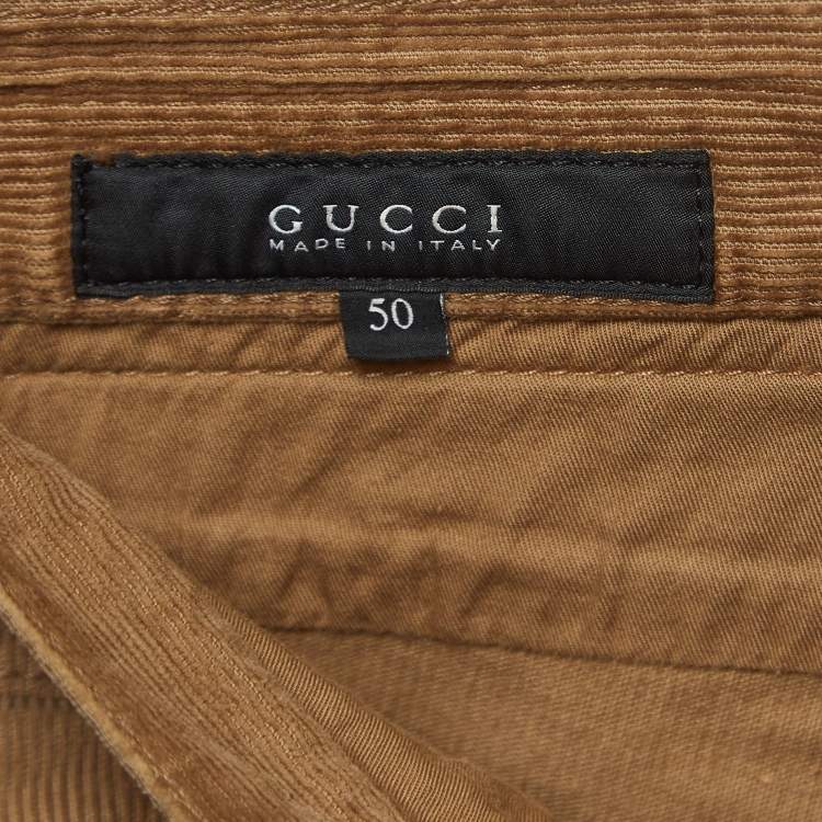 Pre Owned Gucci Brown Corduroy Skinny Pants L 