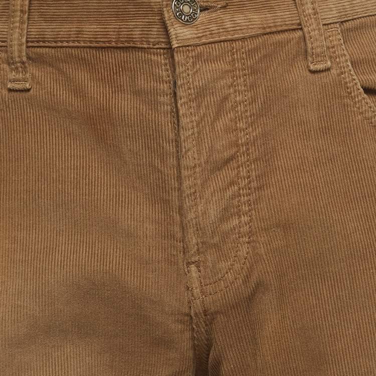 Pre Owned Gucci Brown Corduroy Skinny Pants L 