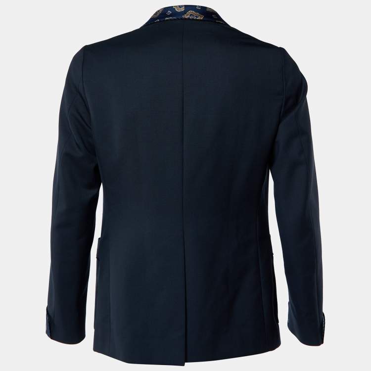 ジャケットその他 Gucci Midnight Blue Wool Blazer GUCCI Double-breasted wool-jacquard blazer | NET-A-PORTER