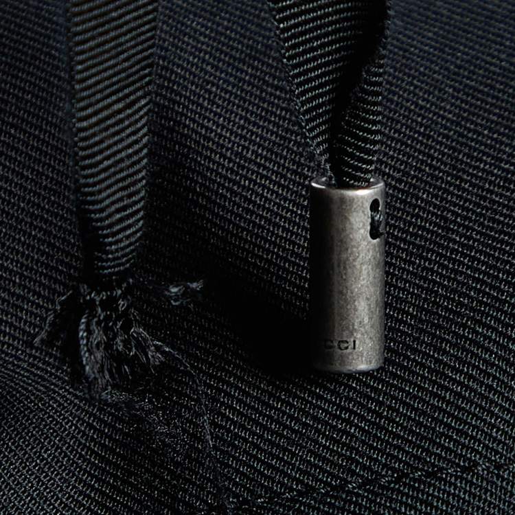 Pre Owned Gucci Black Wool & Mohair Web Striped Drawstring Pants XL
