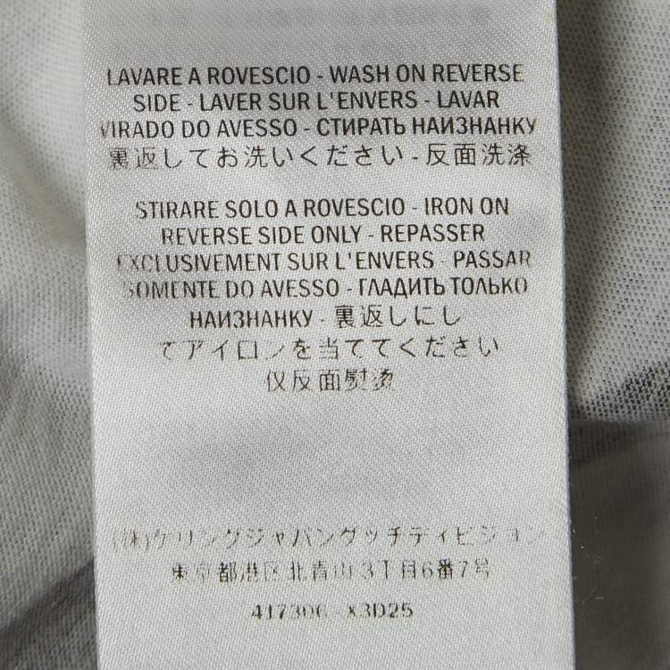 Pre Owned Gucci White Tiger Print Cotton Crew Neck T-Shirt M