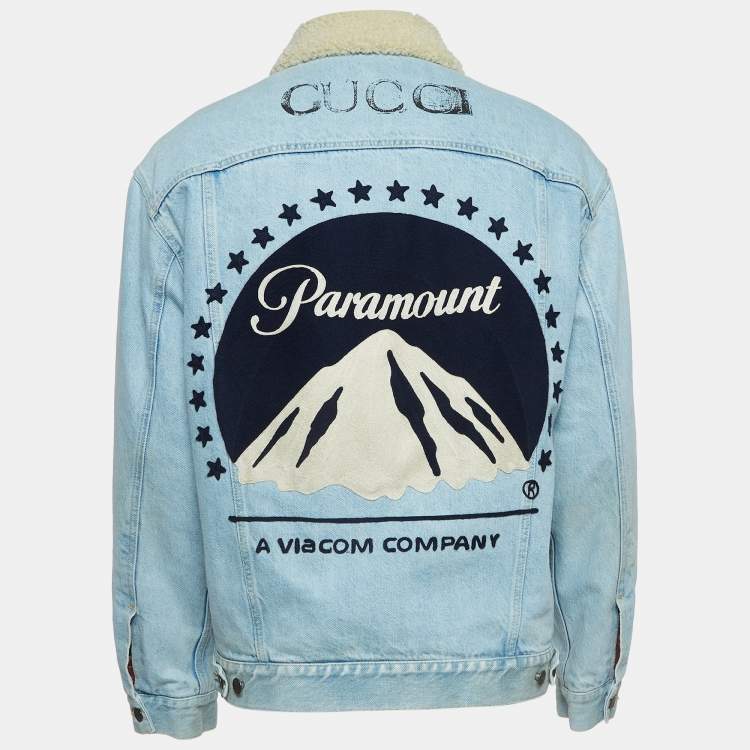 Blue Reversible GG-jacquard denim jacket | Gucci | MATCHES UK