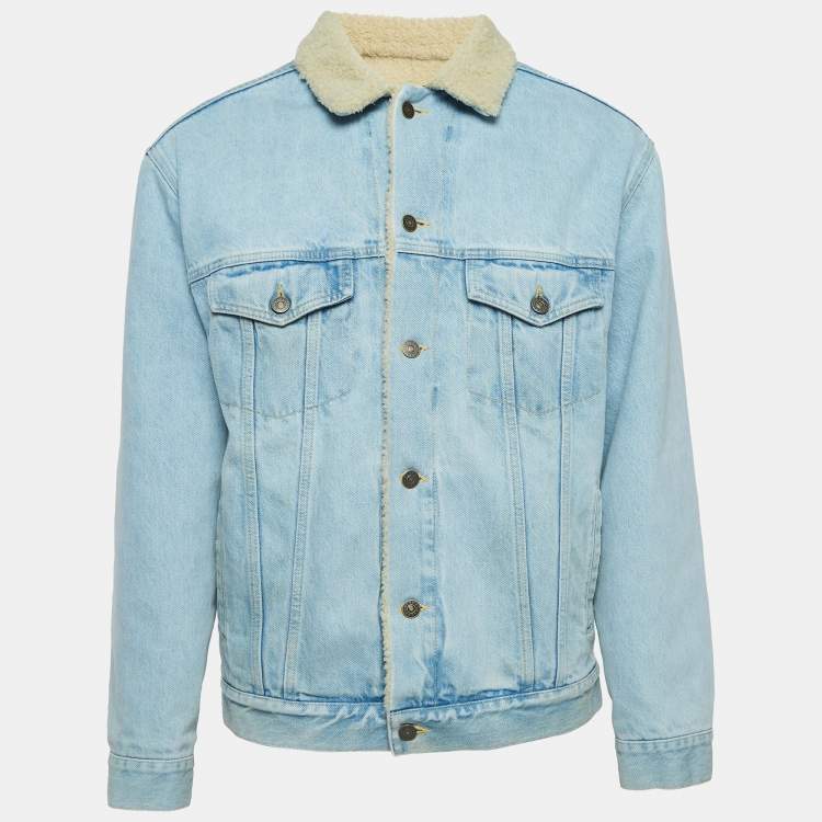 GUCCI GUCCY Piping Denim Jean Jacket 44 Light blue Auth Men Used from Japan  | eBay