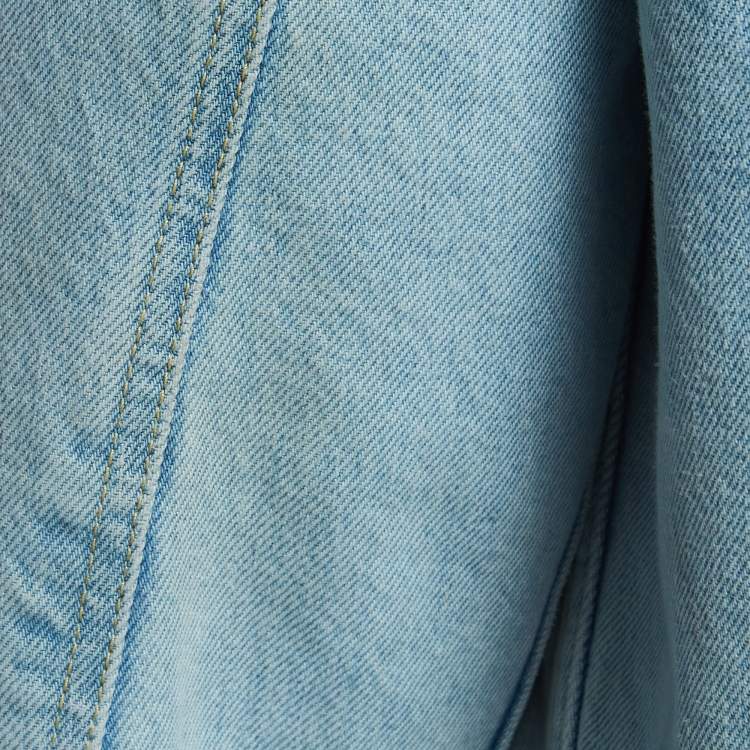 مملوكة مسبقًا Gucci Blue Paramount Pictures Embroidered Denim Jacket S