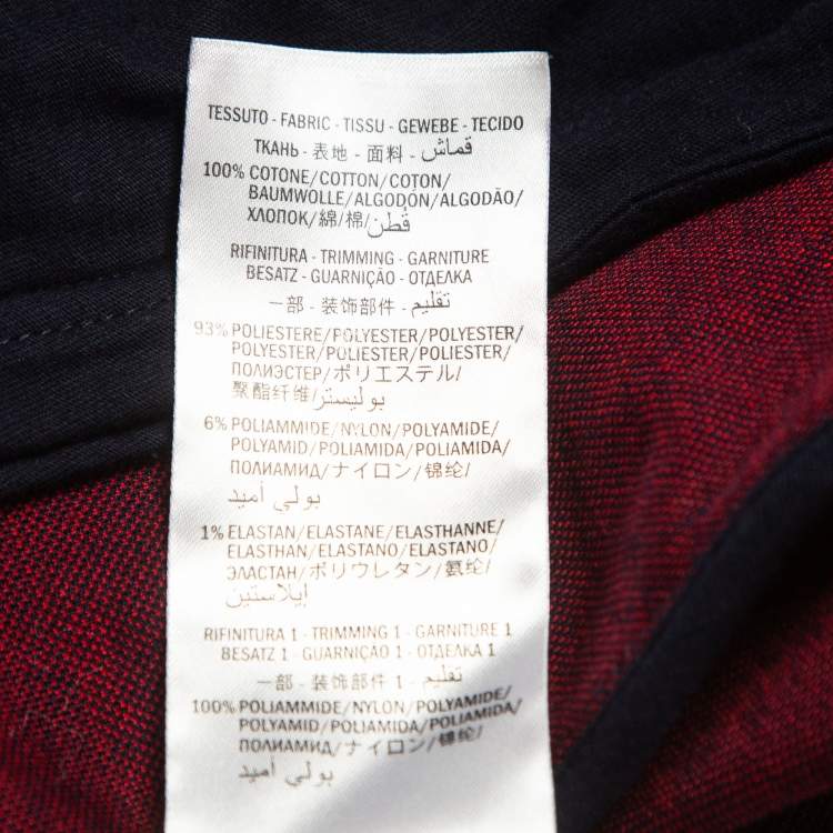 Pre Owned Gucci Navy Blue GG Jacquard Cotton Knit Zip Front Jacket XS