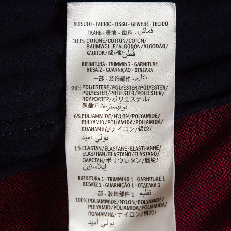 Pre Owned Gucci Navy Blue GG Jacquard Cotton Knit Zip Front Jacket XS