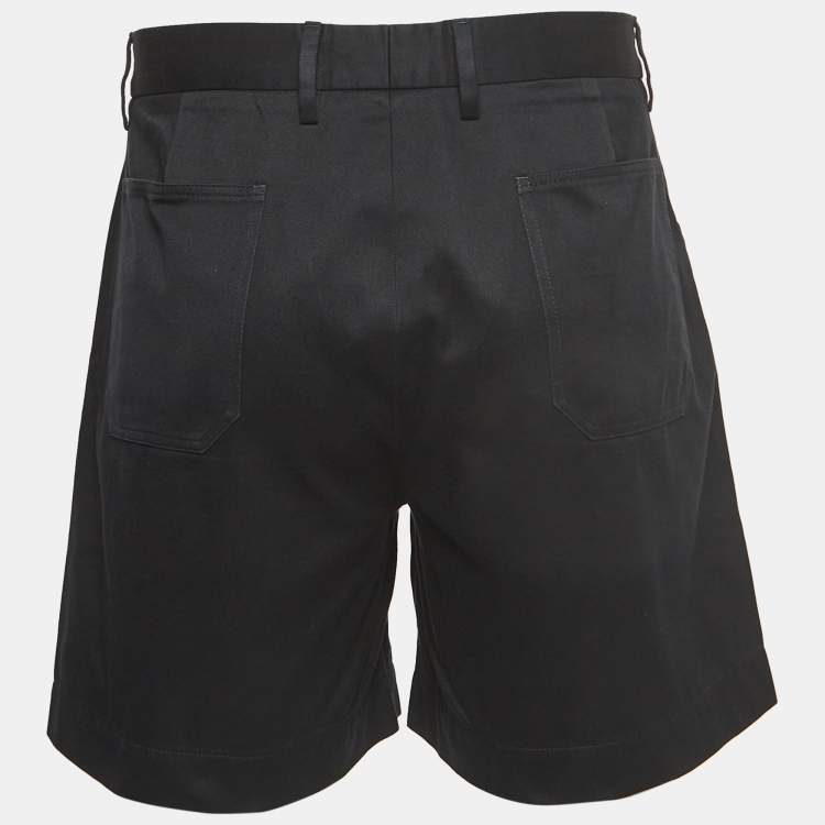 Pre Owned Gucci Black Butterfly Embroidered Cotton Cargo Short XL