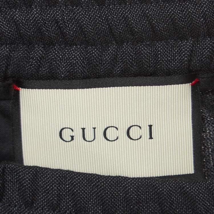 Pre Owned Gucci Grey Wool Drawstring Trousers XL
