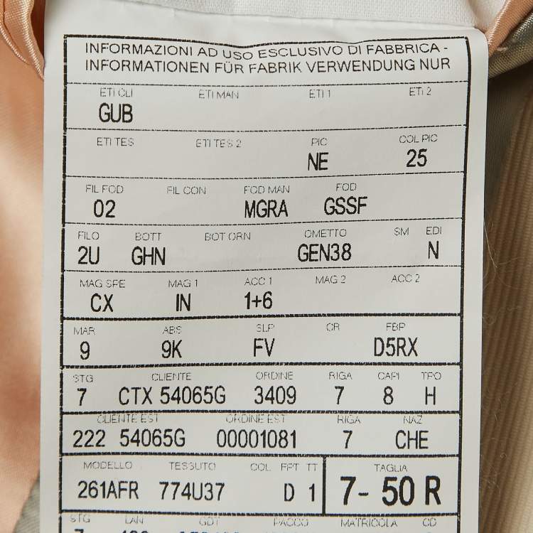 Pre Owned Gucci Beige Textured Cotton Single Breasted Suit L
